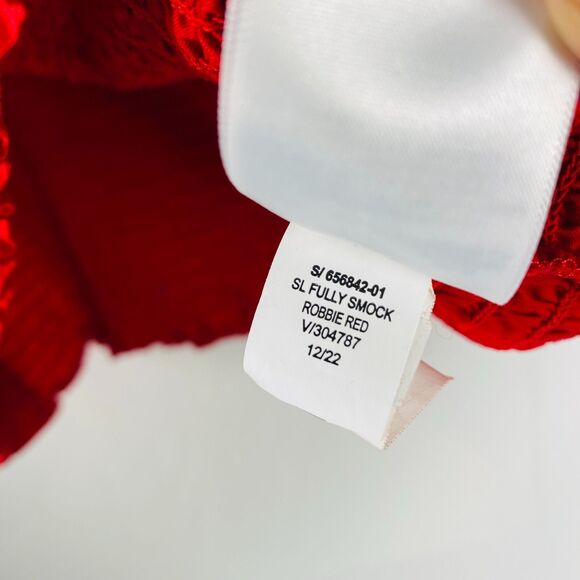 Old Navy Womens Top L Fitted Ruffle-Strap Fully Smocked Cropped Red NWT - Picture 9 of 9